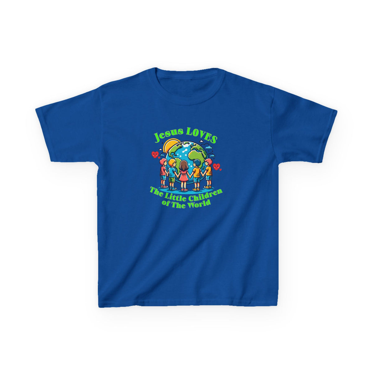 Kids Tee — "Jesus Loves The Little Children of the World" Faith Graphic
