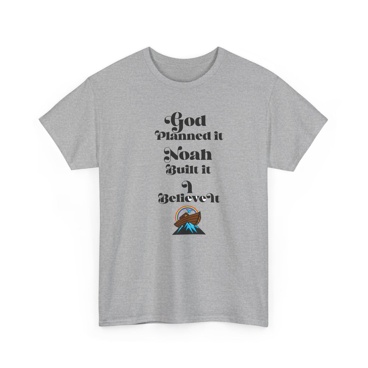 Noah Built It T-Shirt — "God Planned It, Noah Built It" Christian Faith Tee
