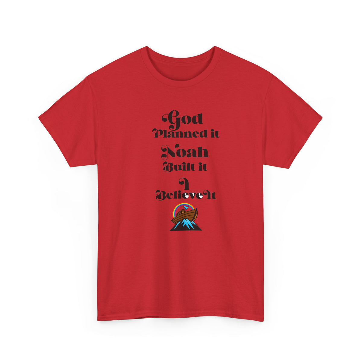 Noah Built It T-Shirt — "God Planned It, Noah Built It" Christian Faith Tee