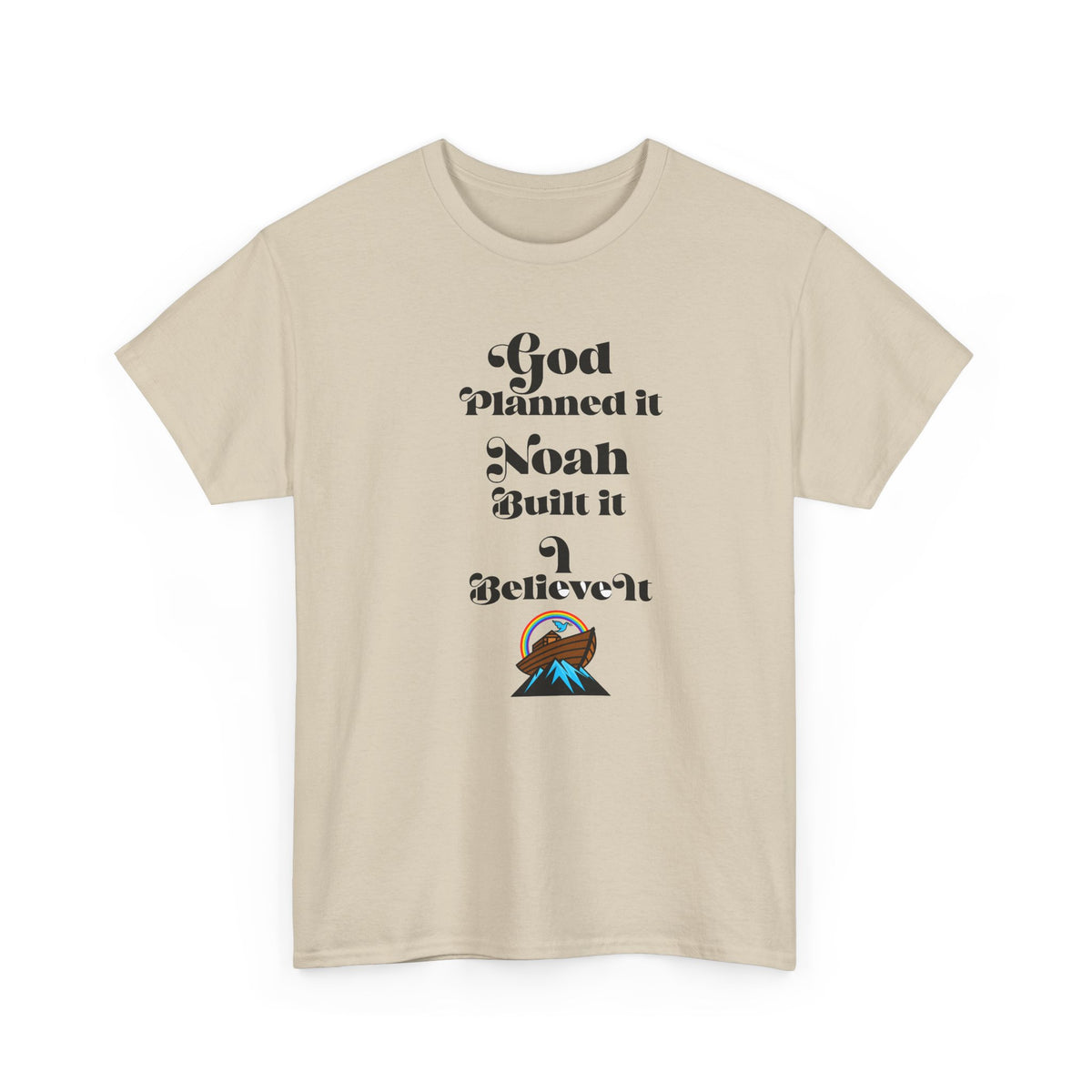 Noah Built It T-Shirt — "God Planned It, Noah Built It" Christian Faith Tee