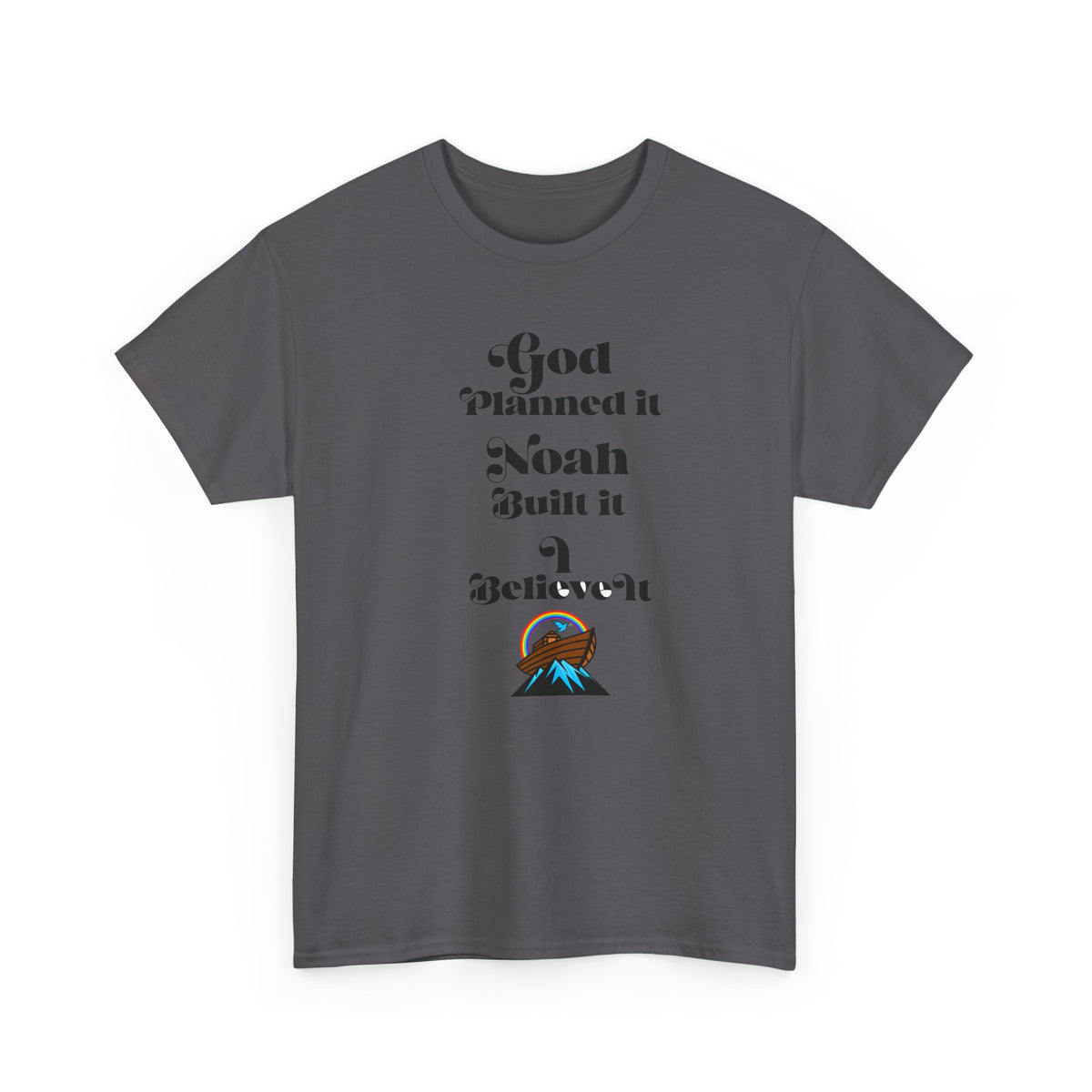 Noah Built It T-Shirt — "God Planned It, Noah Built It" Christian Faith Tee