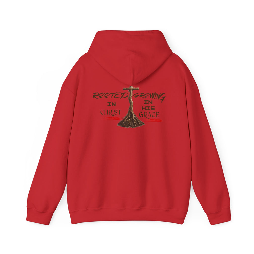 Hoodie — Rooted in Christ, Growing in His Grace Christian Faith Pullover