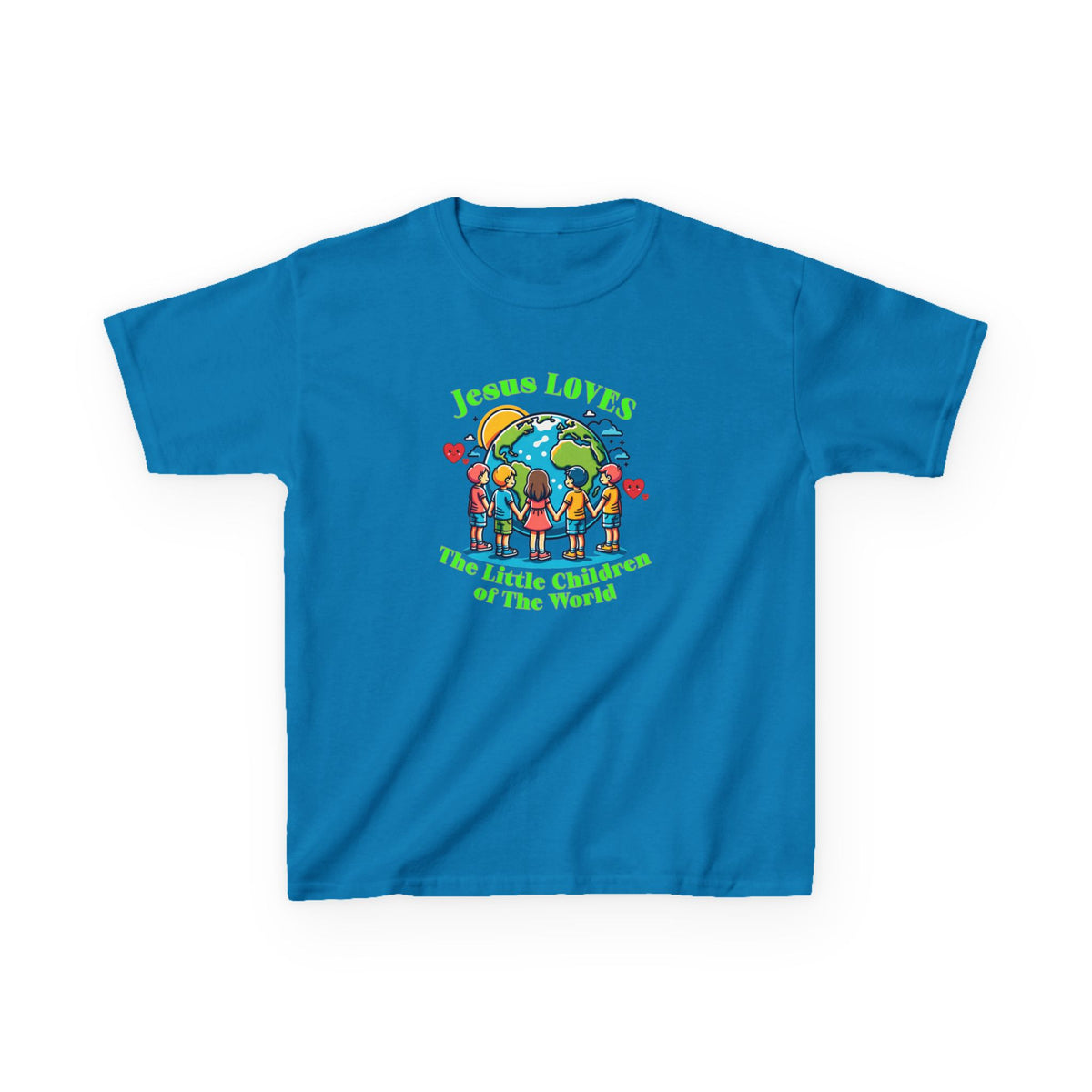 Kids Tee — "Jesus Loves The Little Children of the World" Faith Graphic