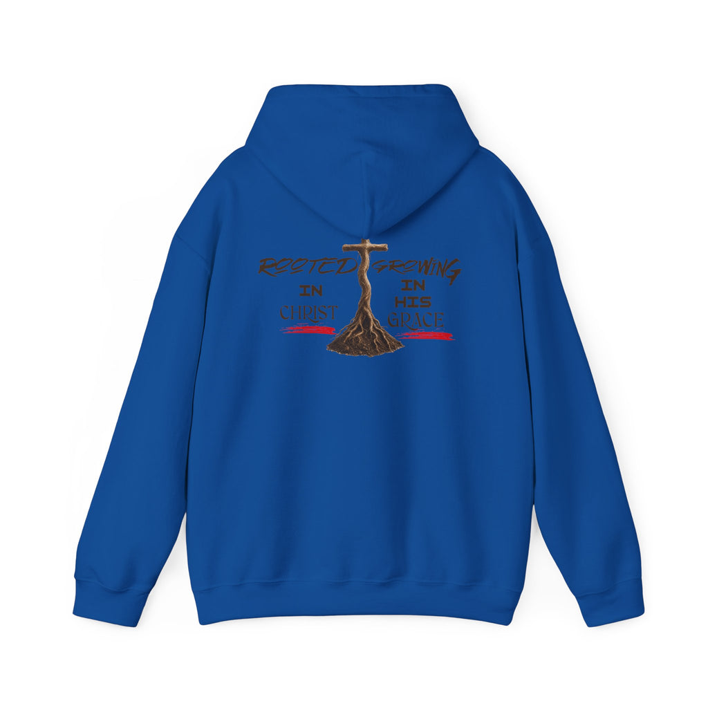 Hoodie — Rooted in Christ, Growing in His Grace Christian Faith Pullover