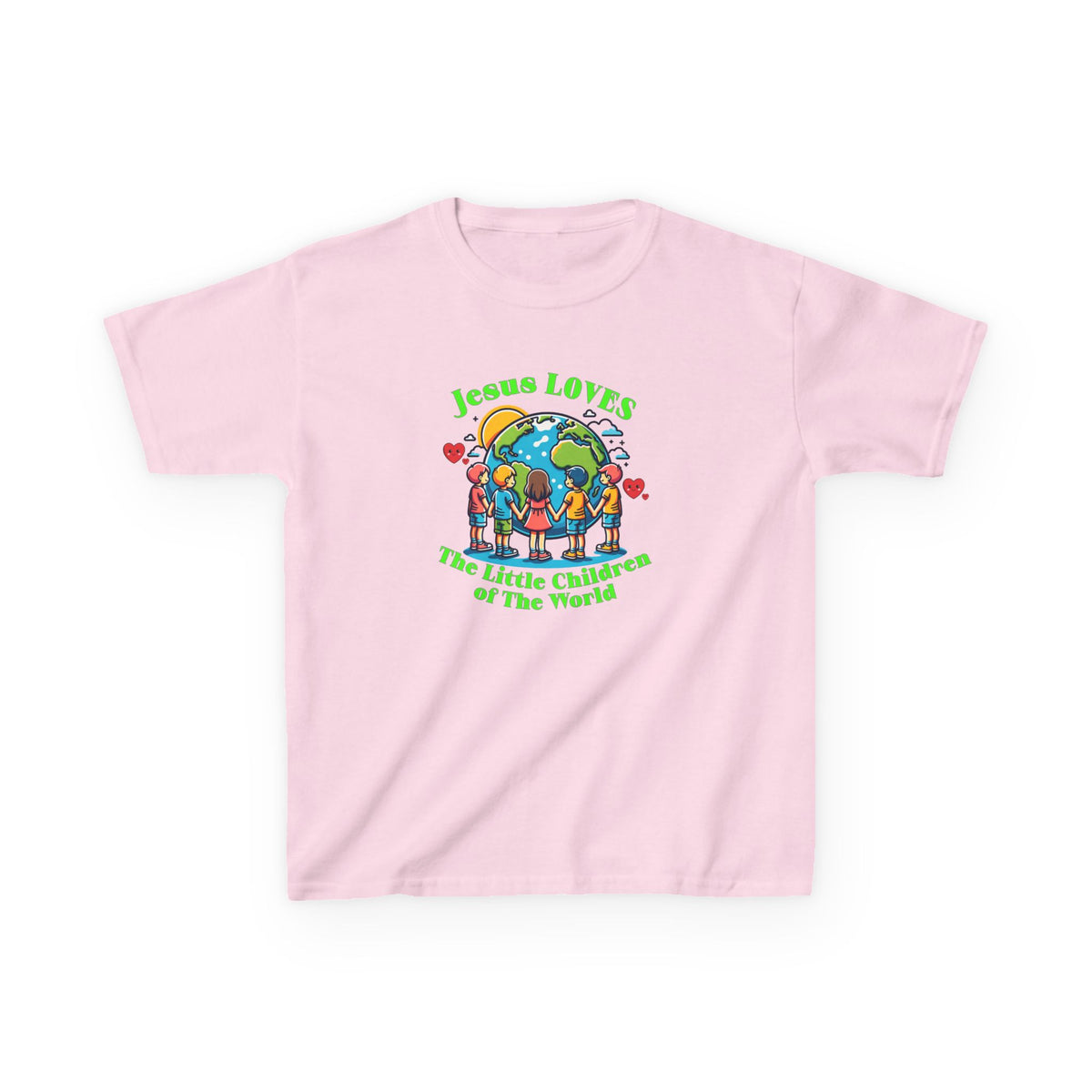 Kids Tee — "Jesus Loves The Little Children of the World" Faith Graphic
