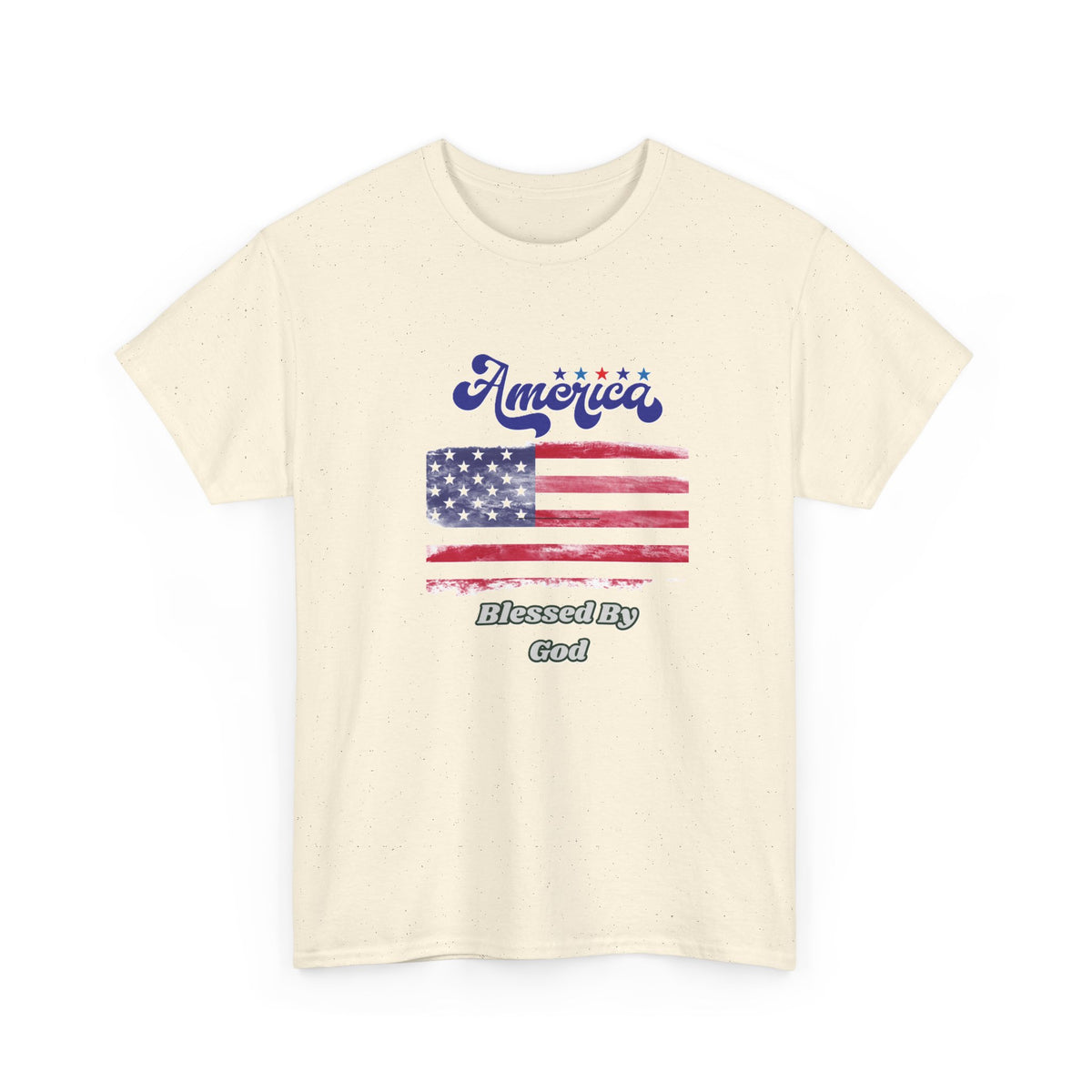 Patriotic 'America' Flag Tee — "Blessed By God" | 4th of July USA T-Shirt