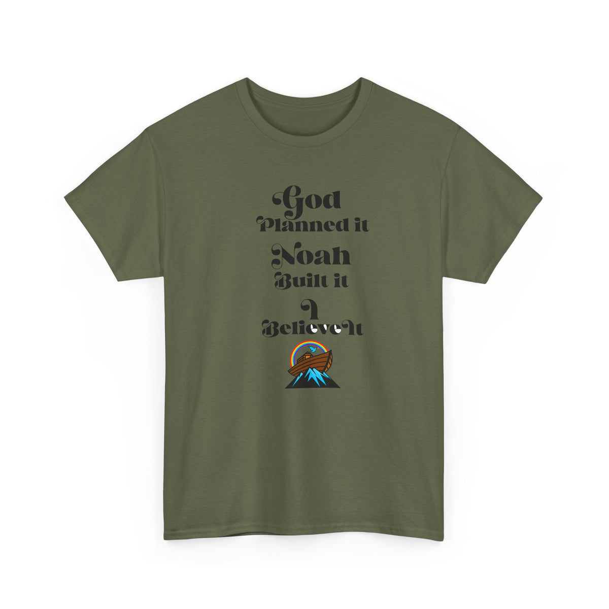 Noah Built It T-Shirt — "God Planned It, Noah Built It" Christian Faith Tee