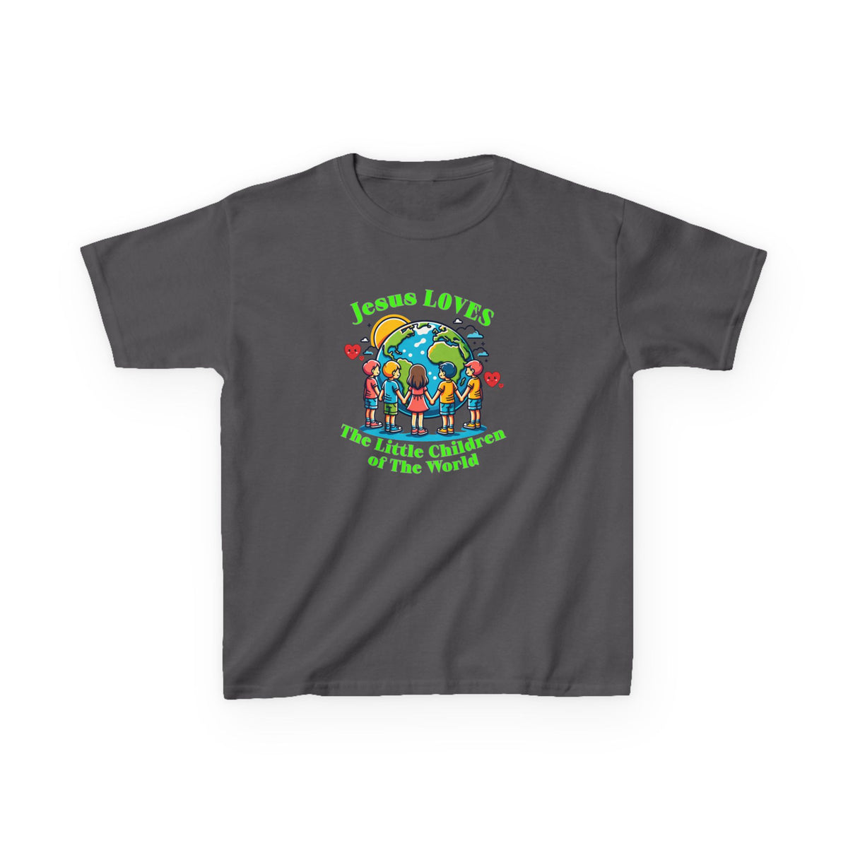 Kids Tee — "Jesus Loves The Little Children of the World" Faith Graphic