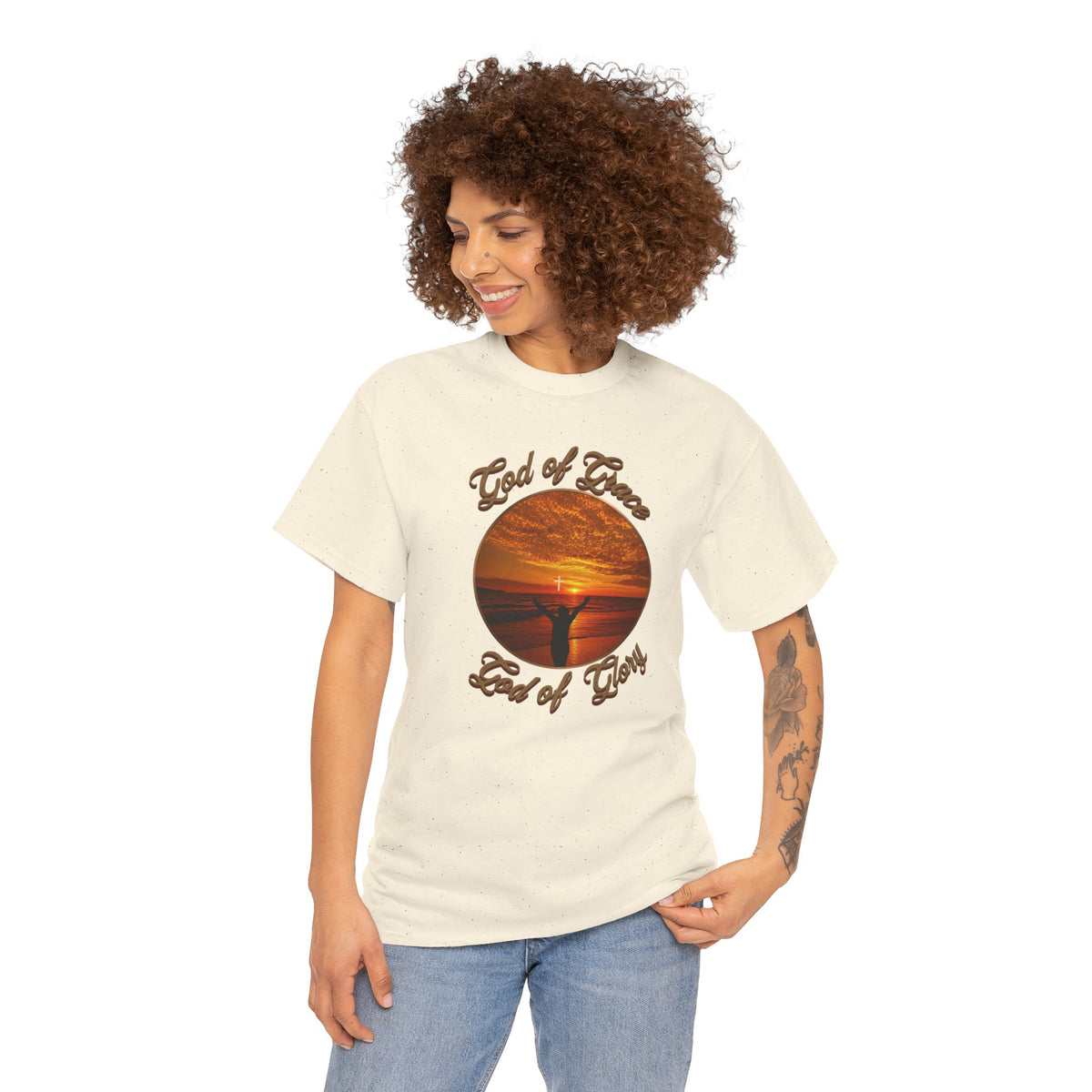 God of Love Sunset Tee – Inspirational Faith Christian T-Shirt