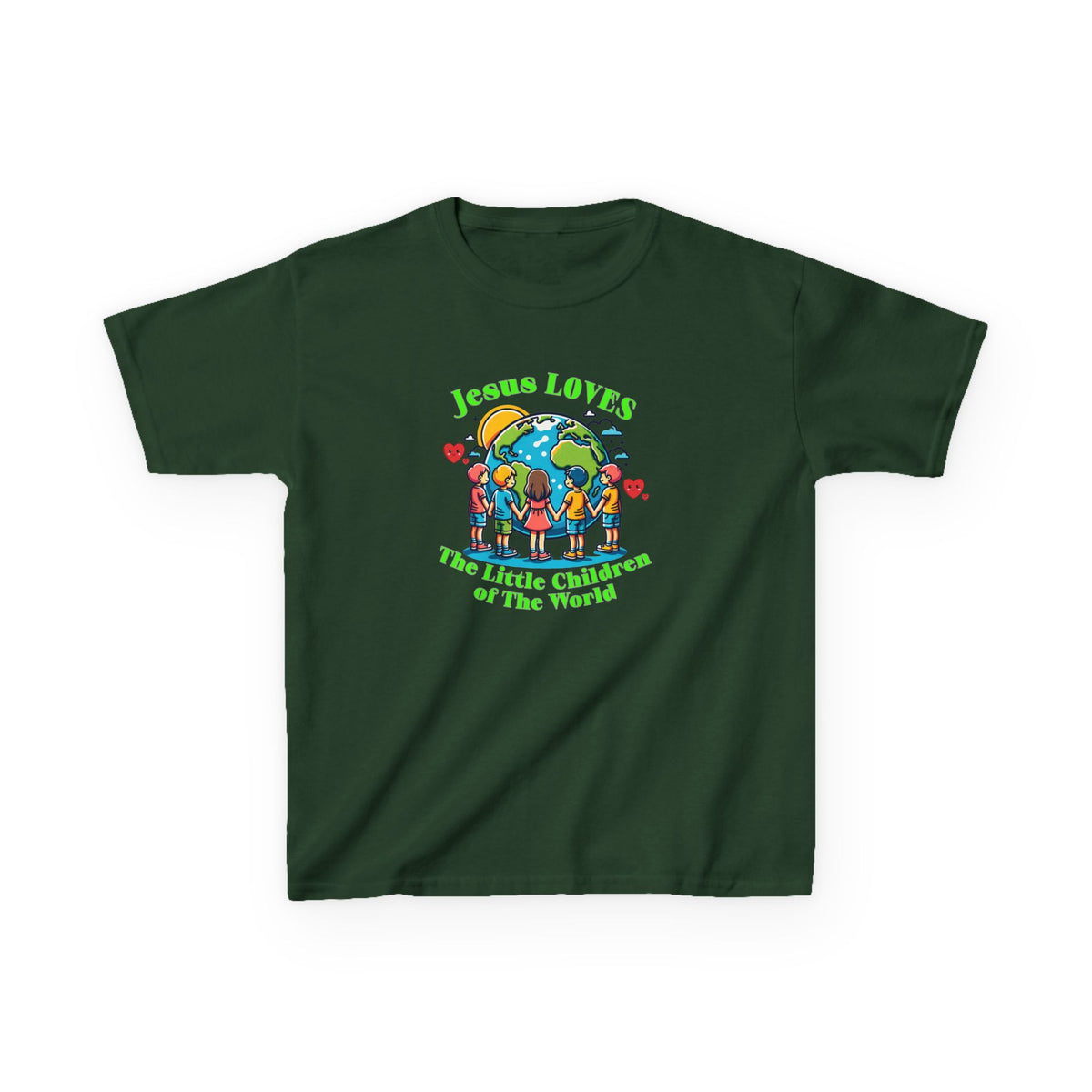 Kids Tee — "Jesus Loves The Little Children of the World" Faith Graphic