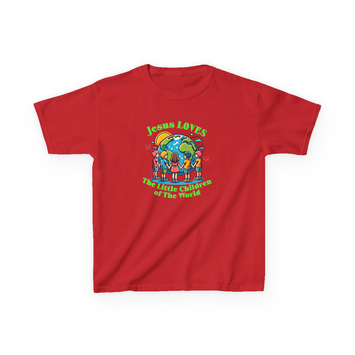 Kids Tee — "Jesus Loves The Little Children of the World" Faith Graphic